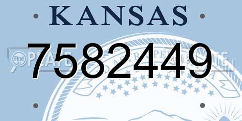 7582449 Kansas License Plate