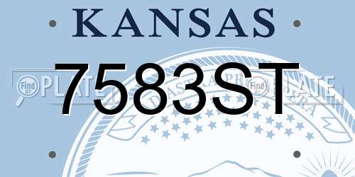7583ST Kansas License Plate