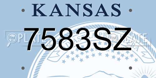 7583SZ Kansas License Plate