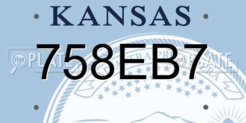 758EB7 Kansas License Plate