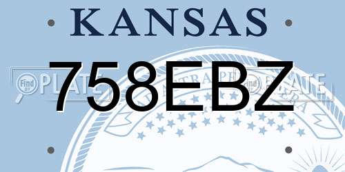 758EBZ Kansas License Plate