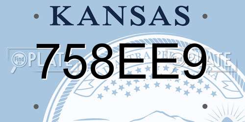758EE9 Kansas License Plate