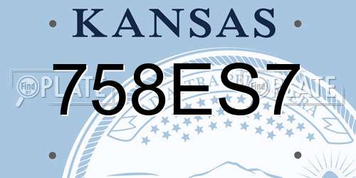 758ES7 Kansas License Plate