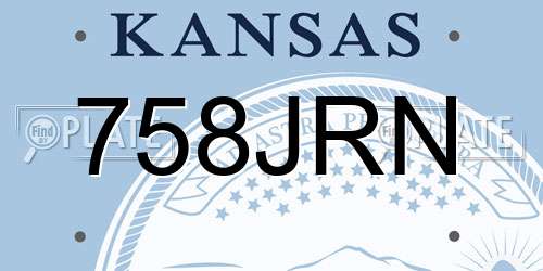758JRN Kansas License Plate