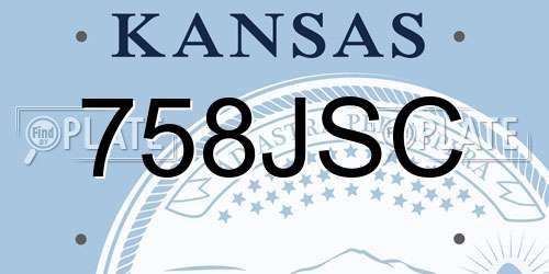 758JSC Kansas License Plate
