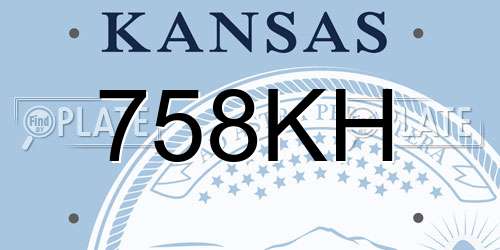 758KH Kansas License Plate