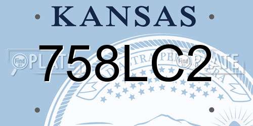 758LC2 Kansas License Plate
