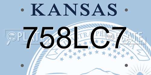 758LC7 Kansas License Plate