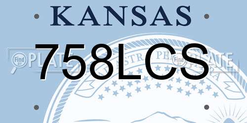 758LCS Kansas License Plate