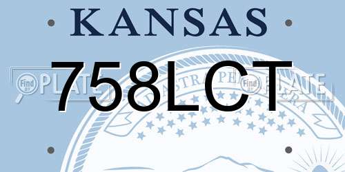 758LCT Kansas License Plate