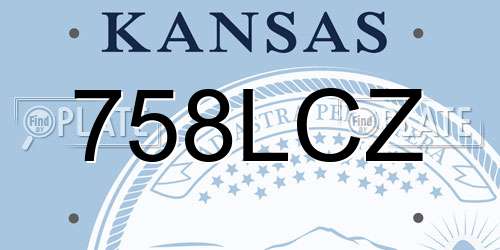 758LCZ Kansas License Plate