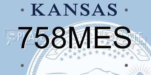 758MES Kansas License Plate