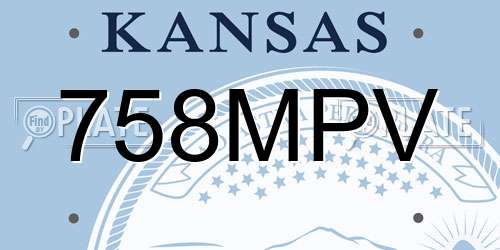 758MPV Kansas License Plate