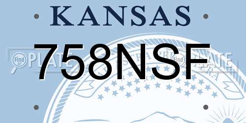 758NSF Kansas License Plate