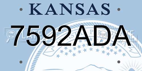 7592ADA Kansas License Plate