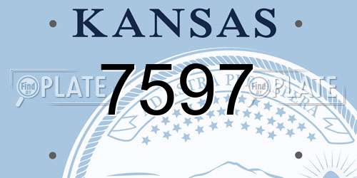 7597 Kansas License Plate