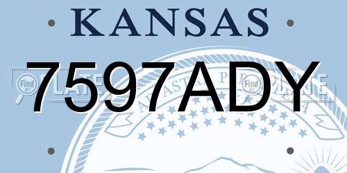 7597ADY Kansas License Plate
