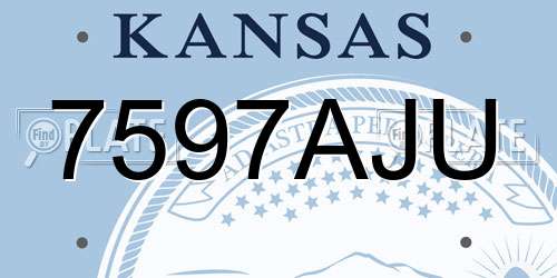 7597AJU Kansas License Plate
