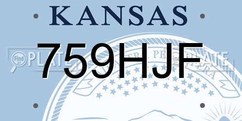 759HJF Kansas License Plate