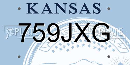 759JXG Kansas License Plate