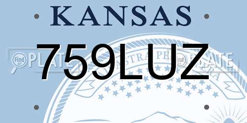 759LUZ Kansas License Plate