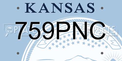 759PNC Kansas License Plate