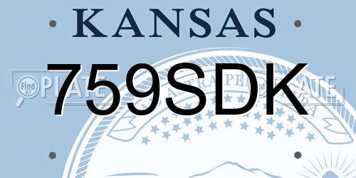 759SDK Kansas License Plate
