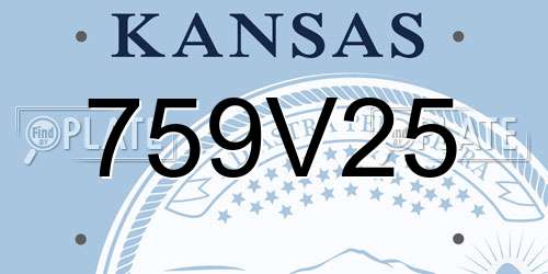 759V25 Kansas License Plate