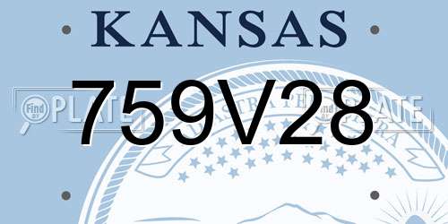 759V28 Kansas License Plate