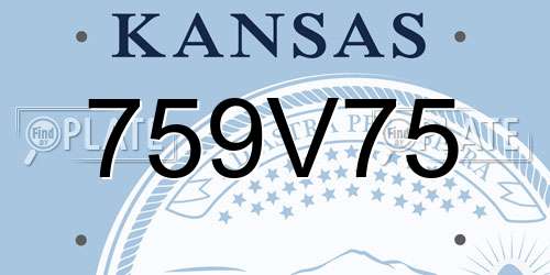 759V75 Kansas License Plate