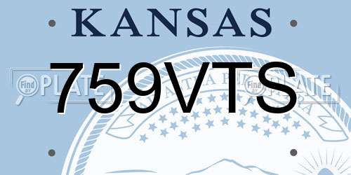 759VTS Kansas License Plate