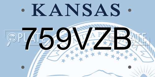 759VZB Kansas License Plate