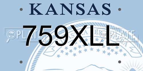 759XLL Kansas License Plate