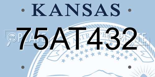 75AT432 Kansas License Plate