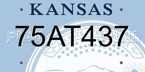 75AT437 Kansas License Plate