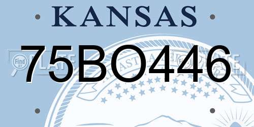 75BO446 Kansas License Plate