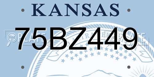 75BZ449 Kansas License Plate