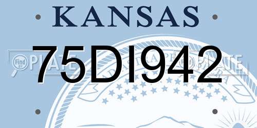 75DI942 Kansas License Plate