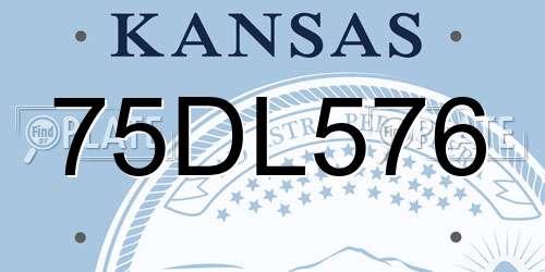 75DL576 Kansas License Plate