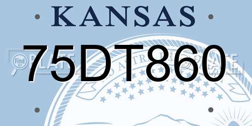 75DT860 Kansas License Plate