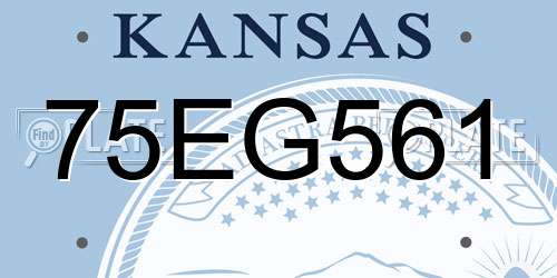 75EG561 Kansas License Plate