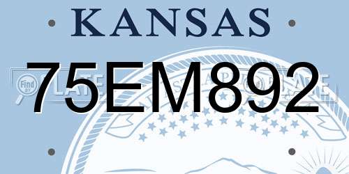 75EM892 Kansas License Plate