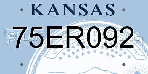 75ER092 Kansas License Plate