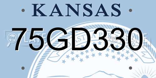 75GD330 Kansas License Plate