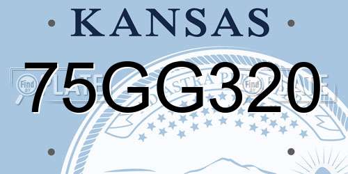 75GG320 Kansas License Plate
