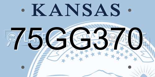 75GG370 Kansas License Plate