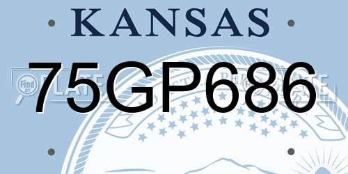 75GP686 Kansas License Plate