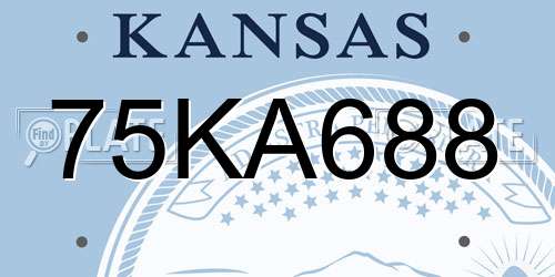 75KA688 Kansas License Plate