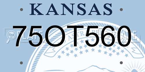 75OT560 Kansas License Plate