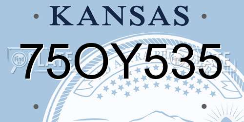 75OY535 Kansas License Plate